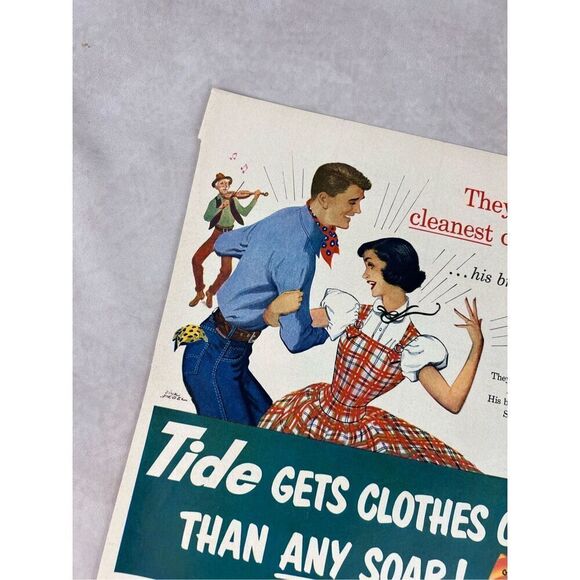 Vintage 1951 Tide Print Ad Mod MCM - Picture 5 of 5